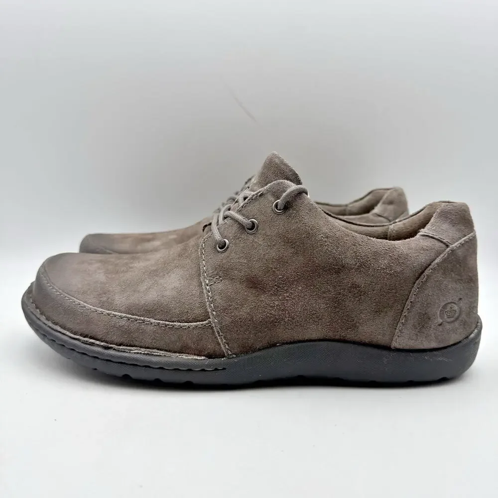 Born Mens Nigel 3-Eye Oxford Shoes US 8 M EU 41 Grey Nubuck Leather NIB